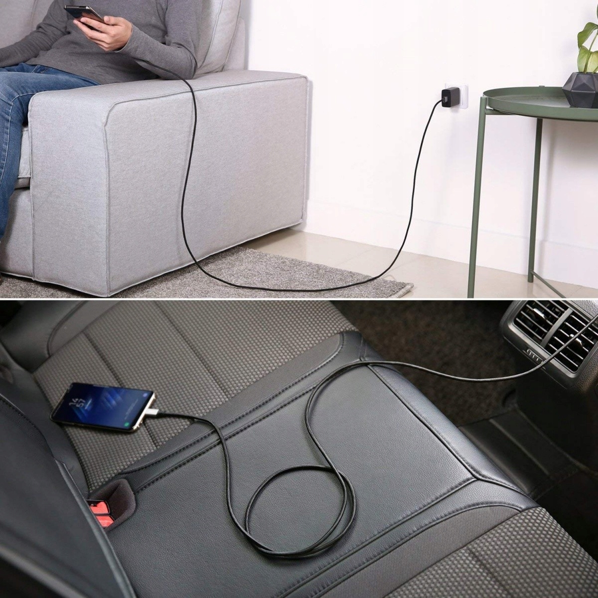 CB-CD6 nylonowy kabel Quick Charge USB C - USB|||| Producent Aukey