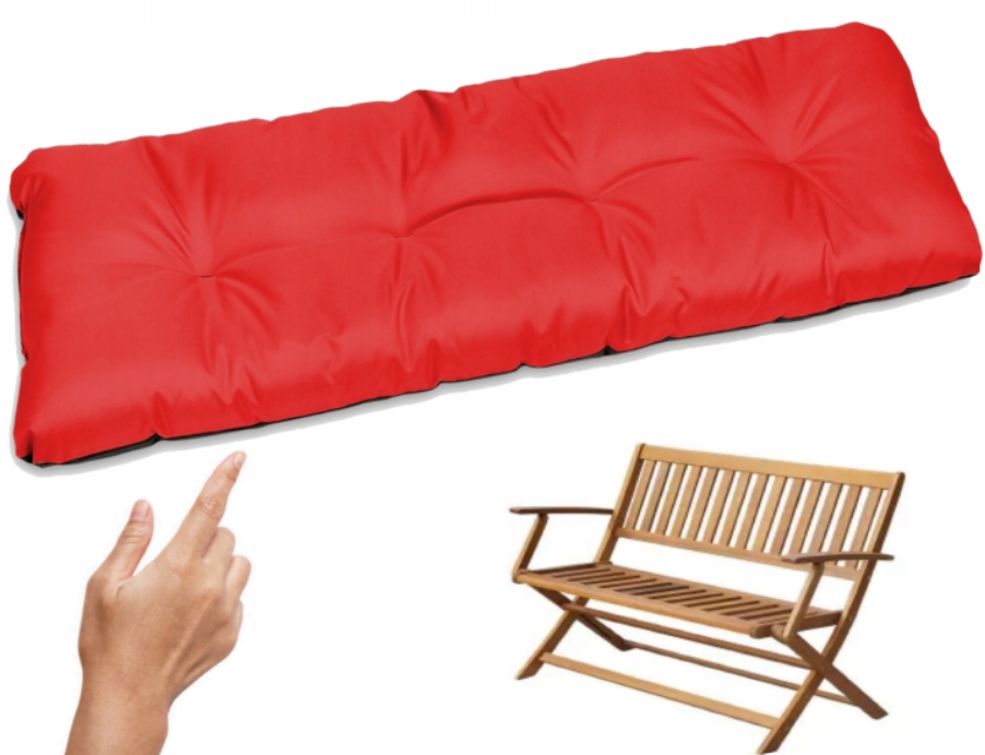 

Poduszka na ławkę ogrodową czerwona 120x38 paletę