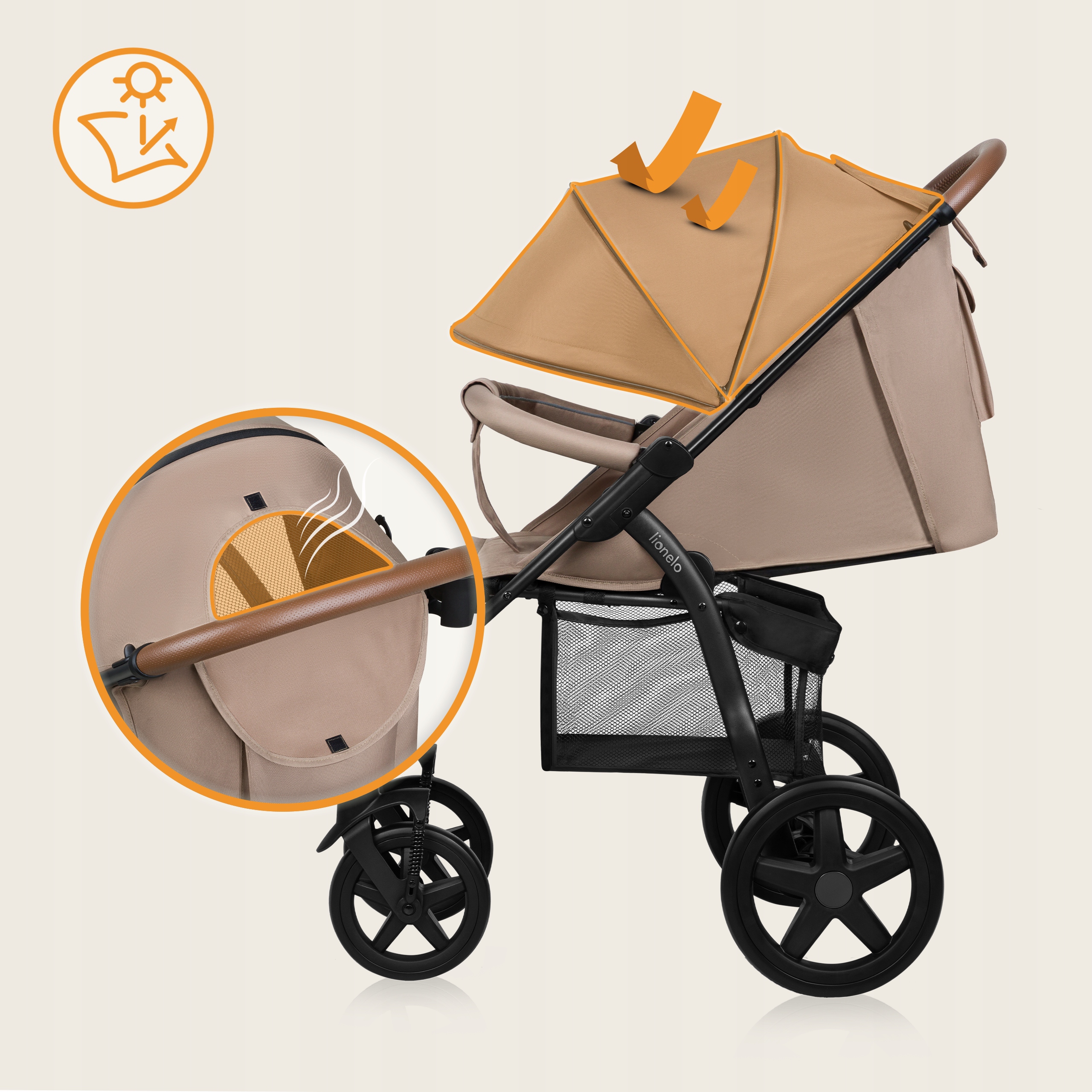 WÓZEK SPACEROWY SKŁADANY DO 22KG MOSKITIERA UCHWYT + GRATIS LIONELO ANNET Model ANNET