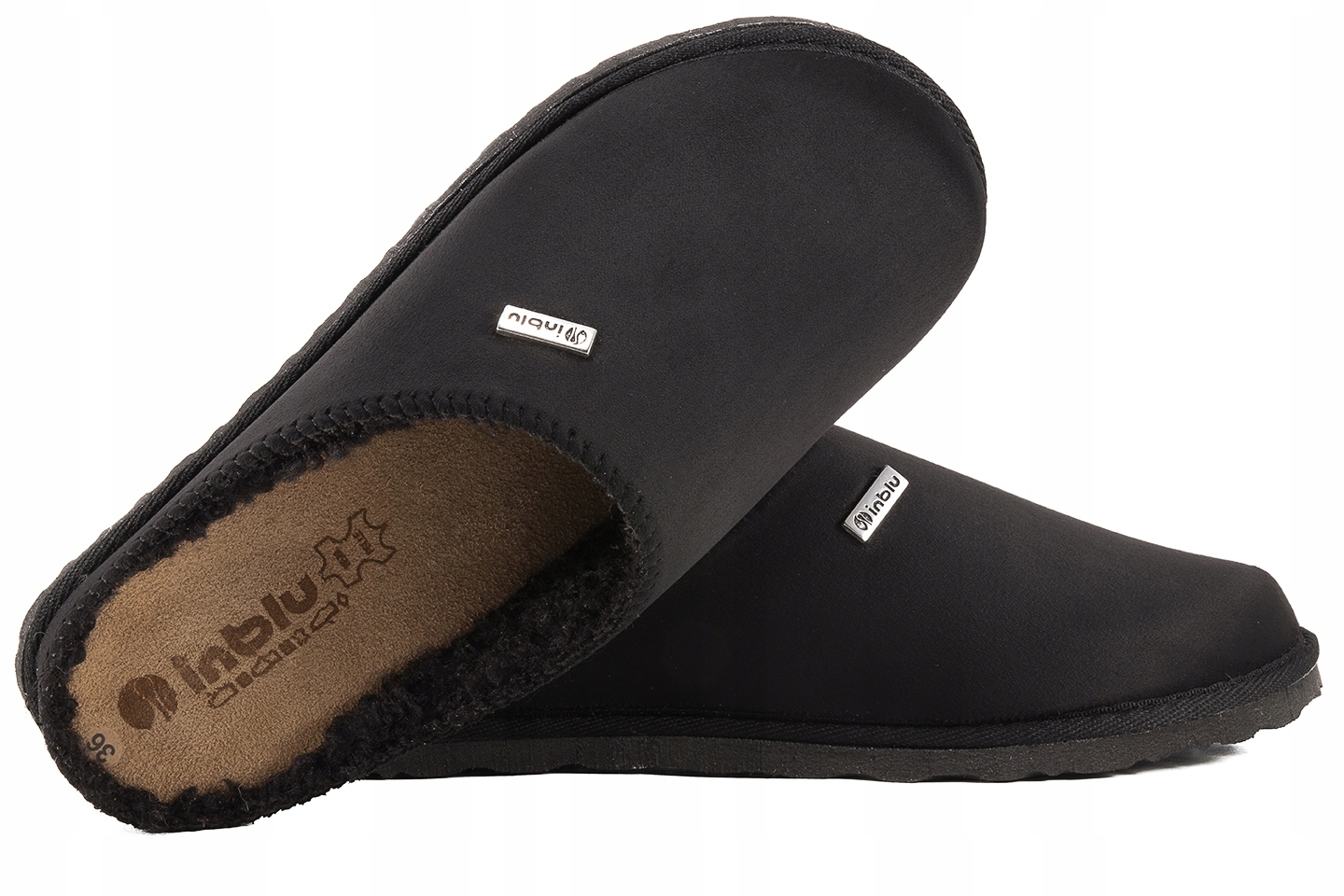 

Inblu CS-34 Domowe Kapcie Klapki Papcie Pu czarne