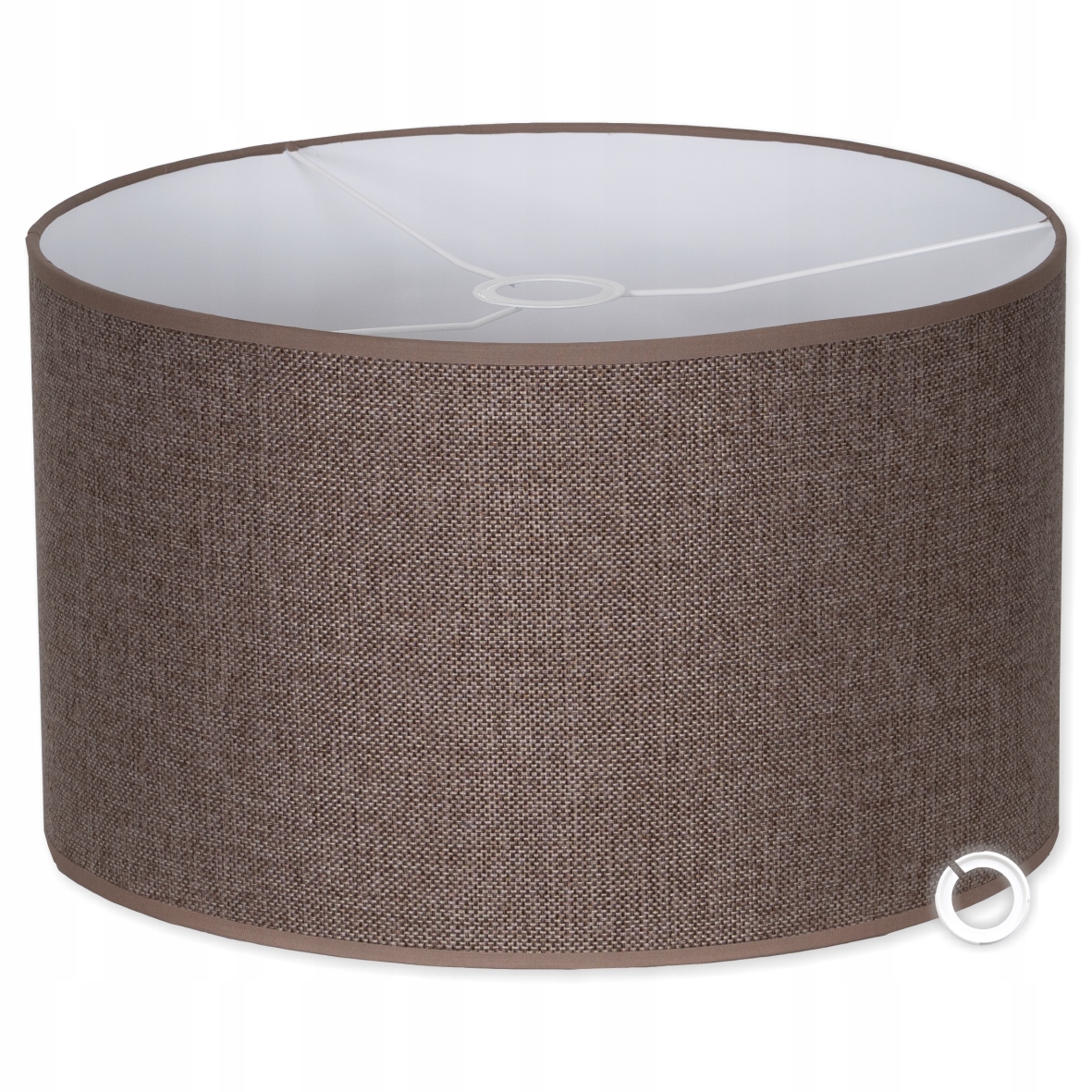 Kloš Stínítko Válec Hnědý Len 40 cm x 25 cm Lněný Materiál E27 pro lampy