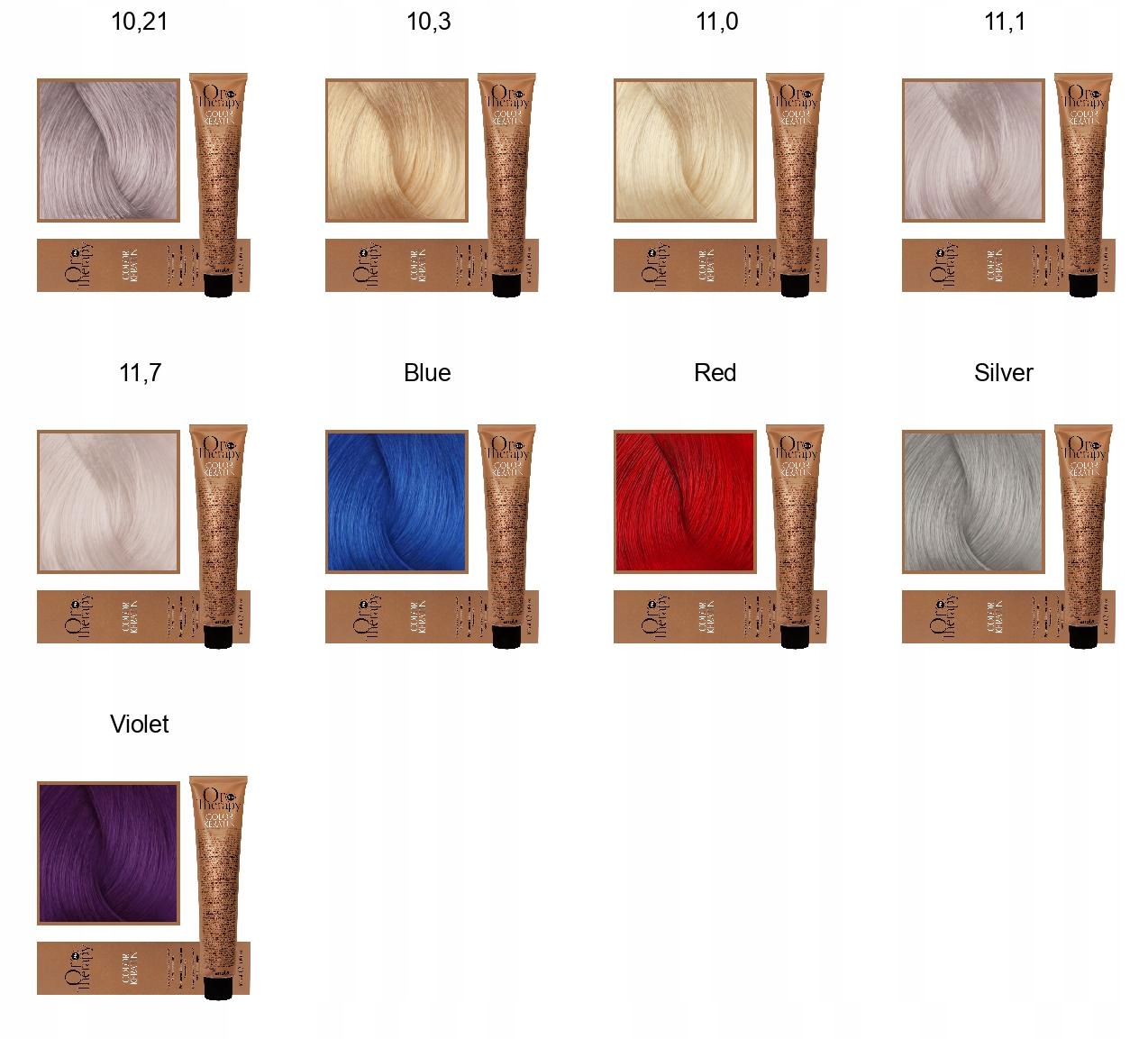 Fanola Oro Therapy farba bez amoniaku paleta kolor Produkt nie zawiera amoniaku