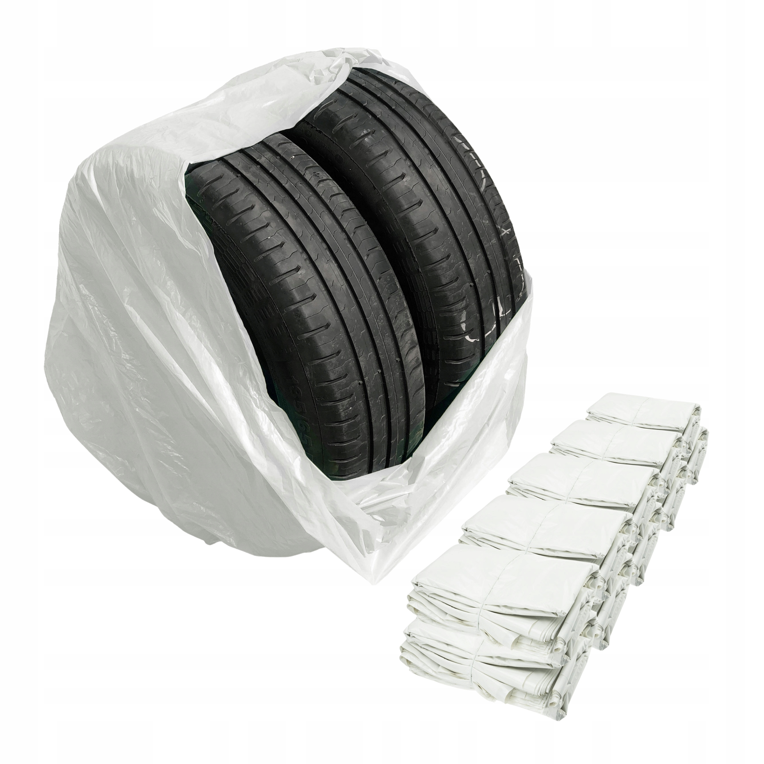 Bílé Velké Sáčky na pneumatiky , kola 100 x 100 cm Ldpe 30µm 160L Stix 200 ks