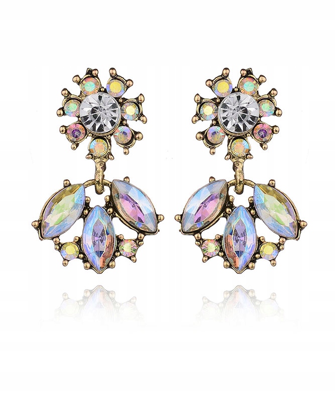 KOLCZYKI CRYSTAL KWIATY OPALIZUJĄCE