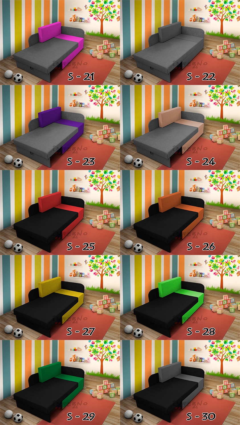 Łóżko dla dzieci, narożnik dziecięcy, kanapa Kolor wielokolorowy