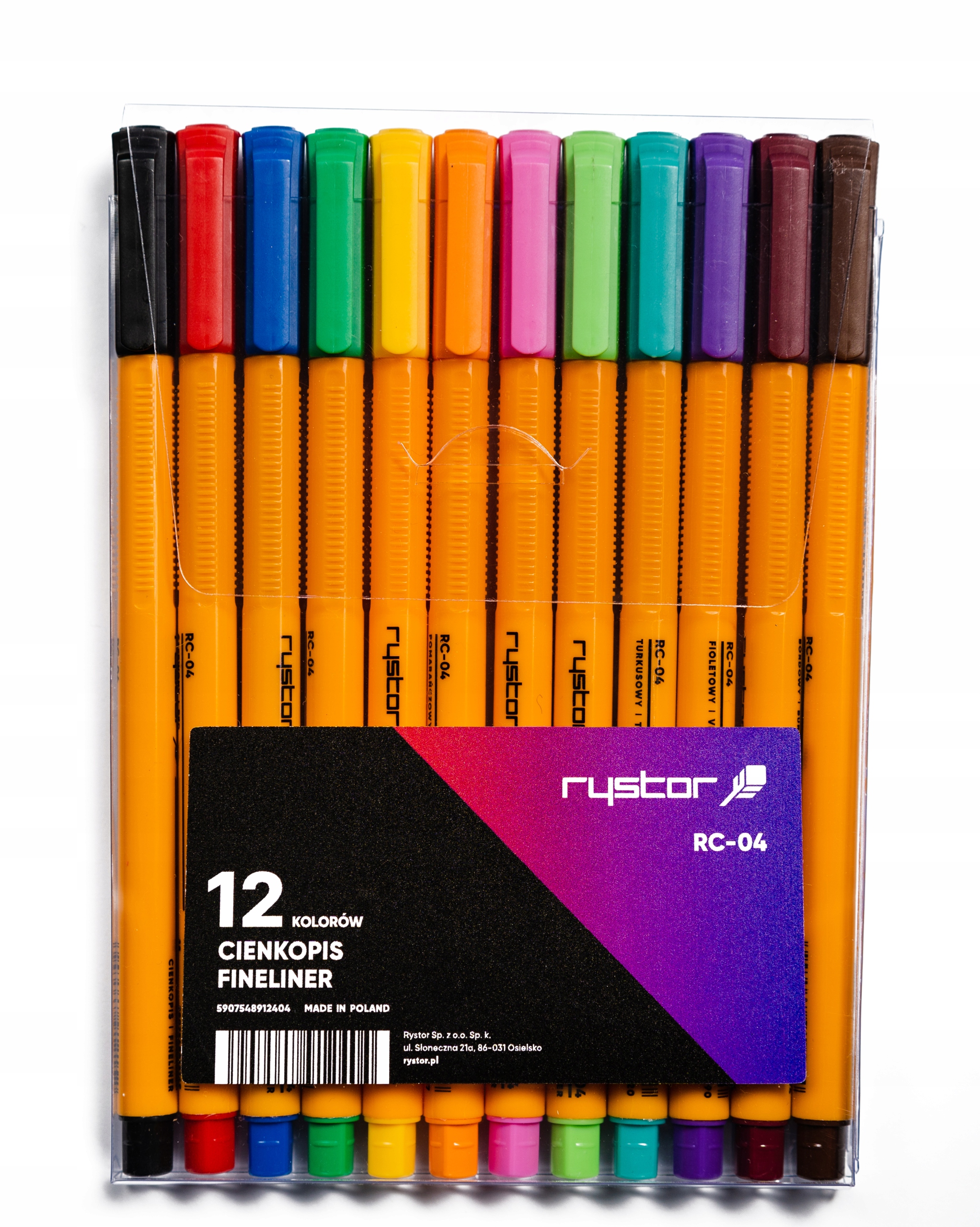 Cienkopis RYSTOR RC-04 mix 12 szt.