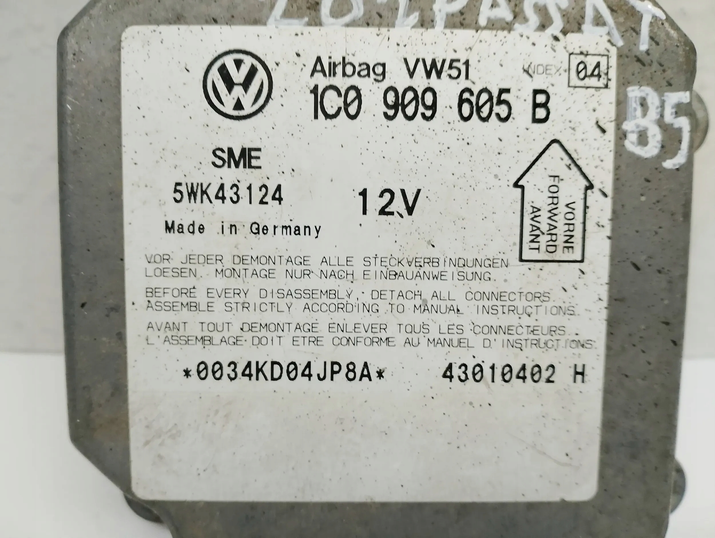 modulo SENSOR airbag VW PASSAT B5 1C0909605B