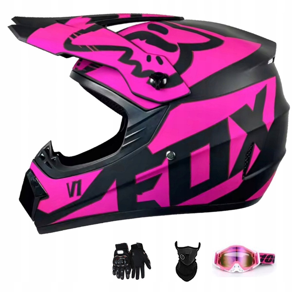 Motocyklová Přilba Crossová Lehká Enduro Quada Brýle Rukavice Maska L