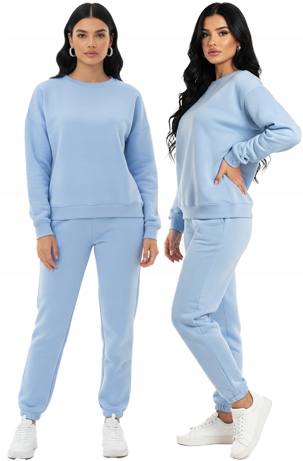 Tepláková Souprava Máslo Over Size Modrá Mikina kalhoty vel 44