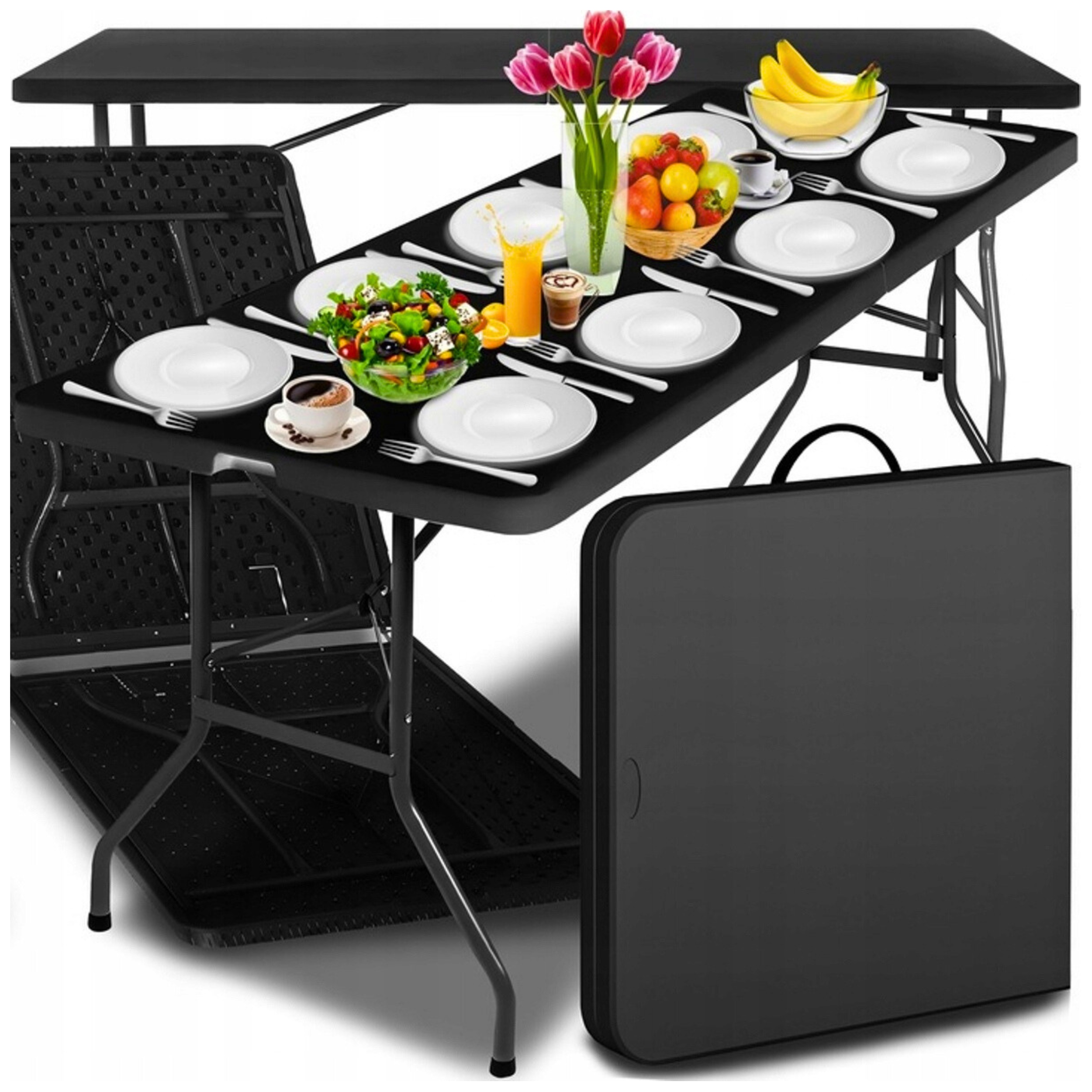 STÓŁ CATERINGOWY ROZKŁADANY OGRODOWY BANKIETOWY WALIZKA SKŁADANY DUŻY