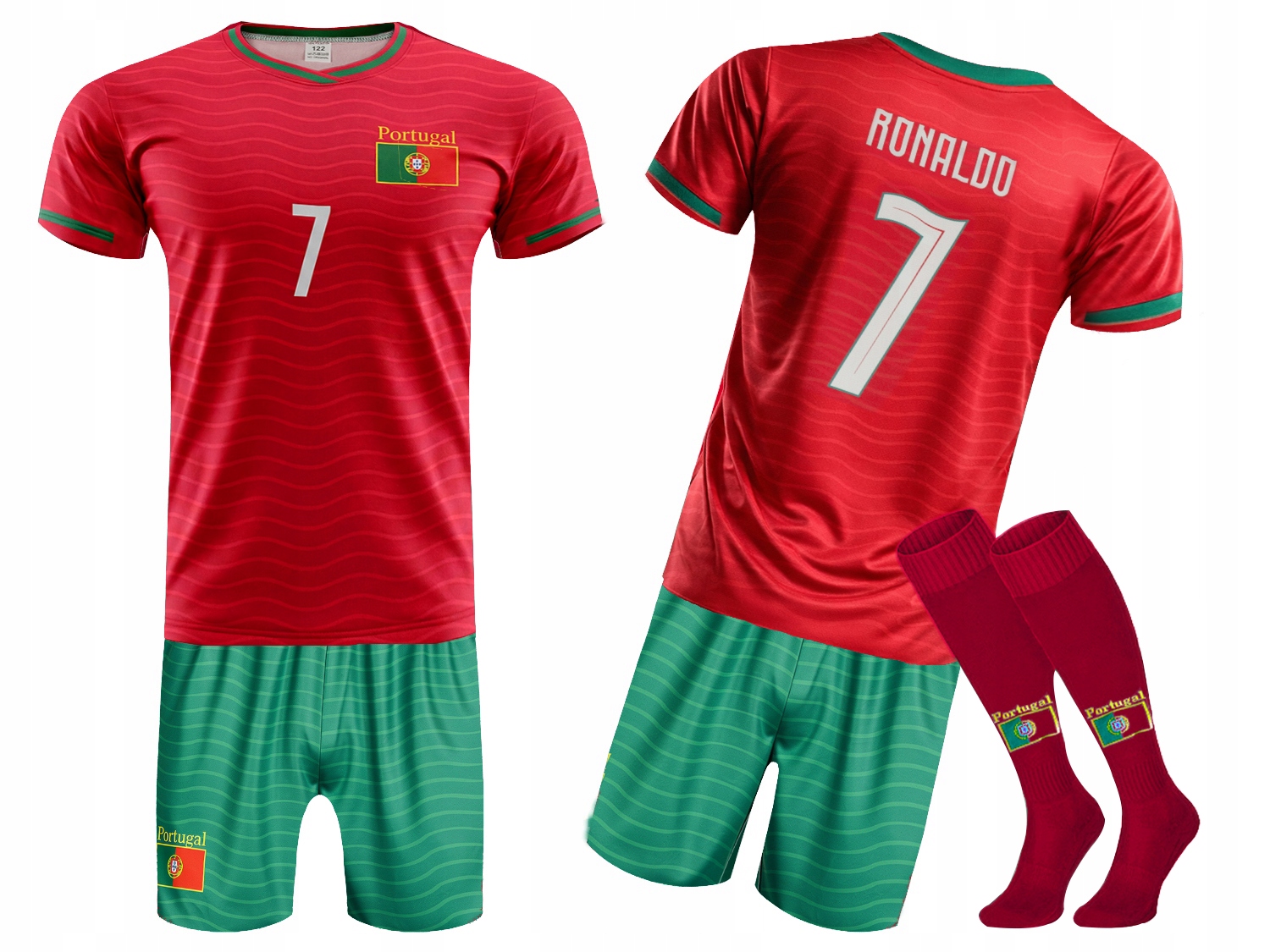 Strój Piłkarski 3w1 z Numerem 7 zestaw rozmiar 122