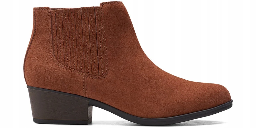 Clarks Dámské kotníkové boty Adreena Flora velikost 37,5 hnědé, semišové