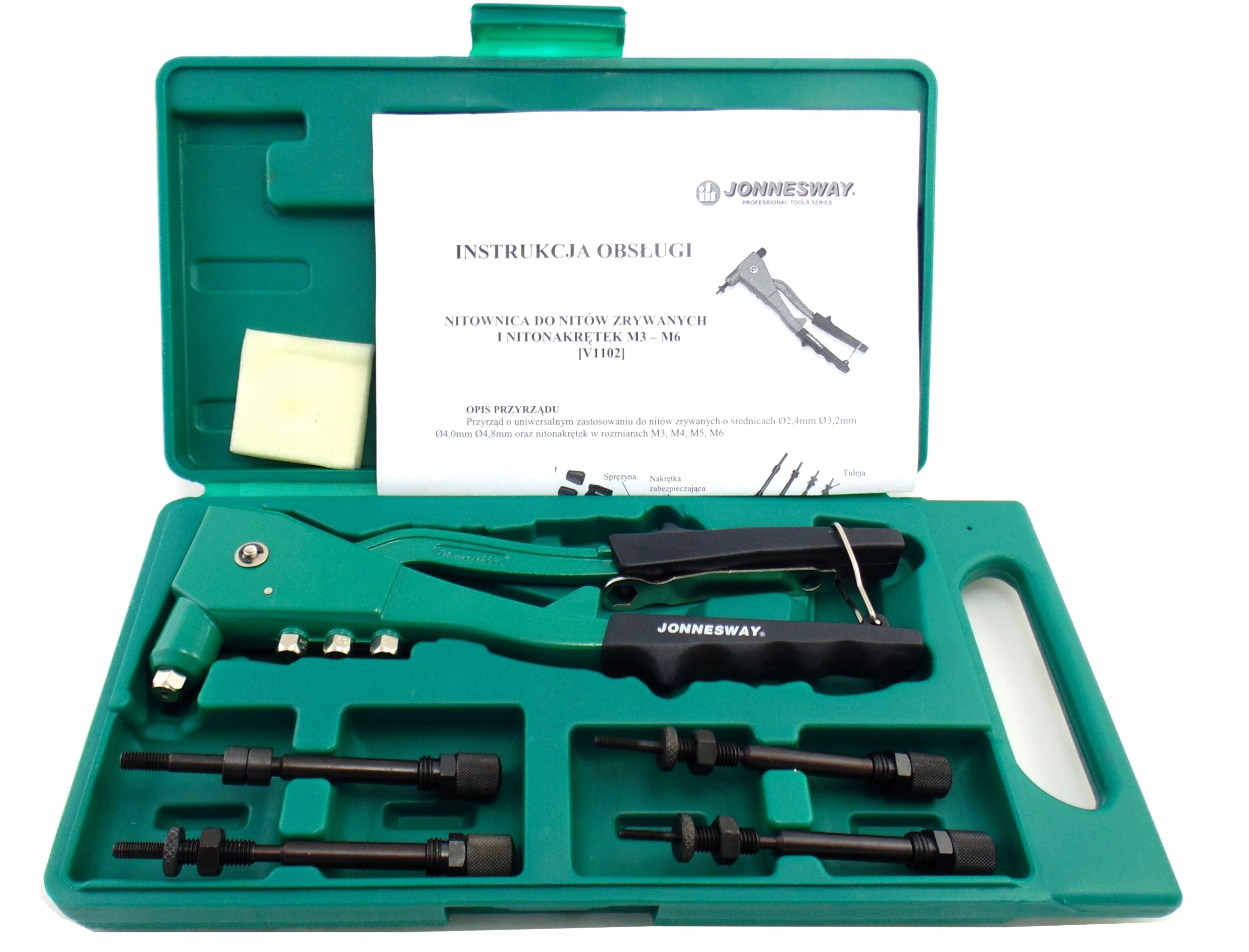 КЛЕПАЛЬЩИК РУЧНОЙ УНИВЕРСАЛЬНЫЙ ЗАКЛЕПКИ ГАЙКИ JONNESWA