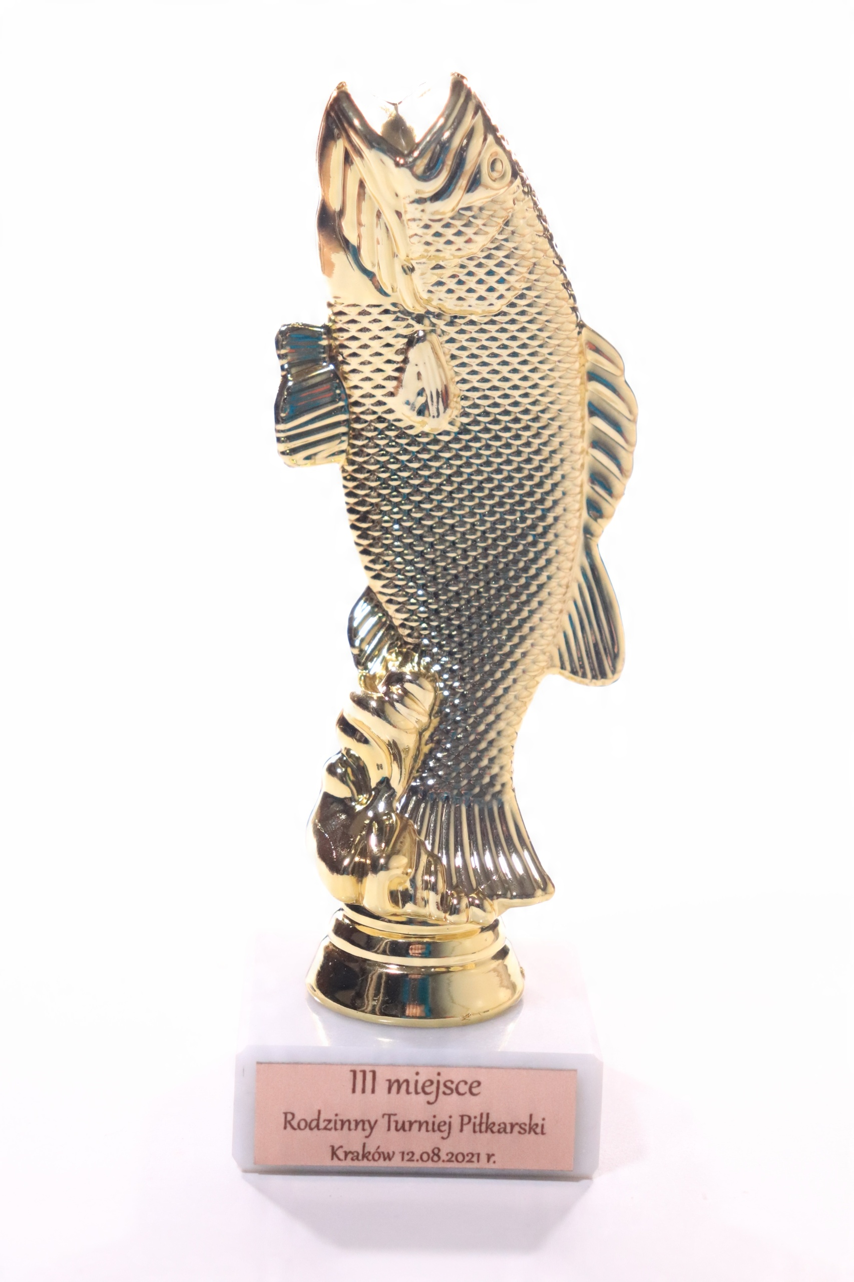 

Statuetka figurka ryba wędkarz 17 cm nadruk