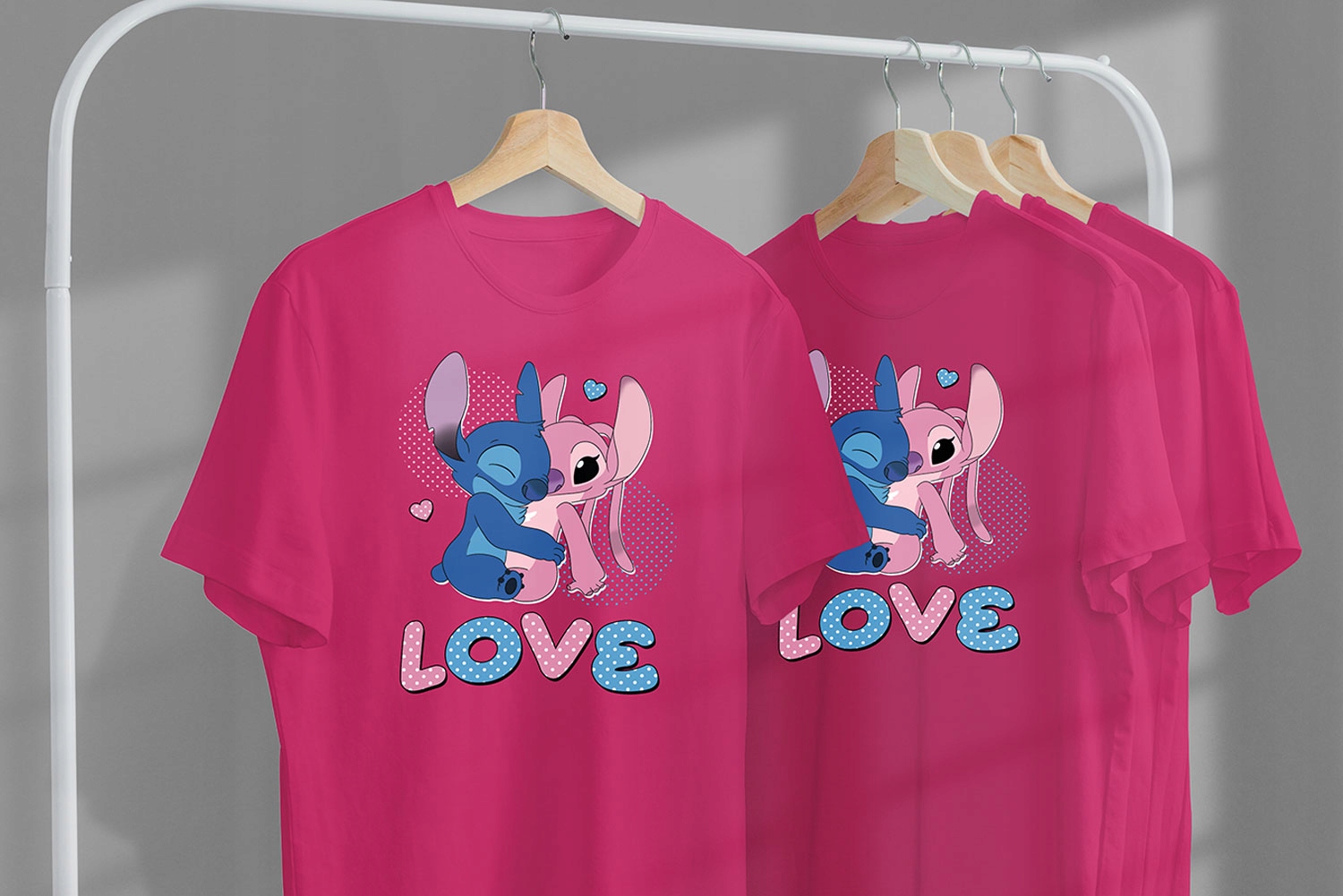 KOSZULKA DAMSKA KOBIECA T-SHIRT STITCH STICH WALENTYNKI L PREZENT JAKOŚĆ Szerokość pod pachami 49 cm