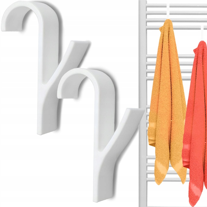 2szt HACZYK WIESZAK ŁAZIENKOWY BIAŁY NA GRZEJNIK KALORYFER Marka Rossner