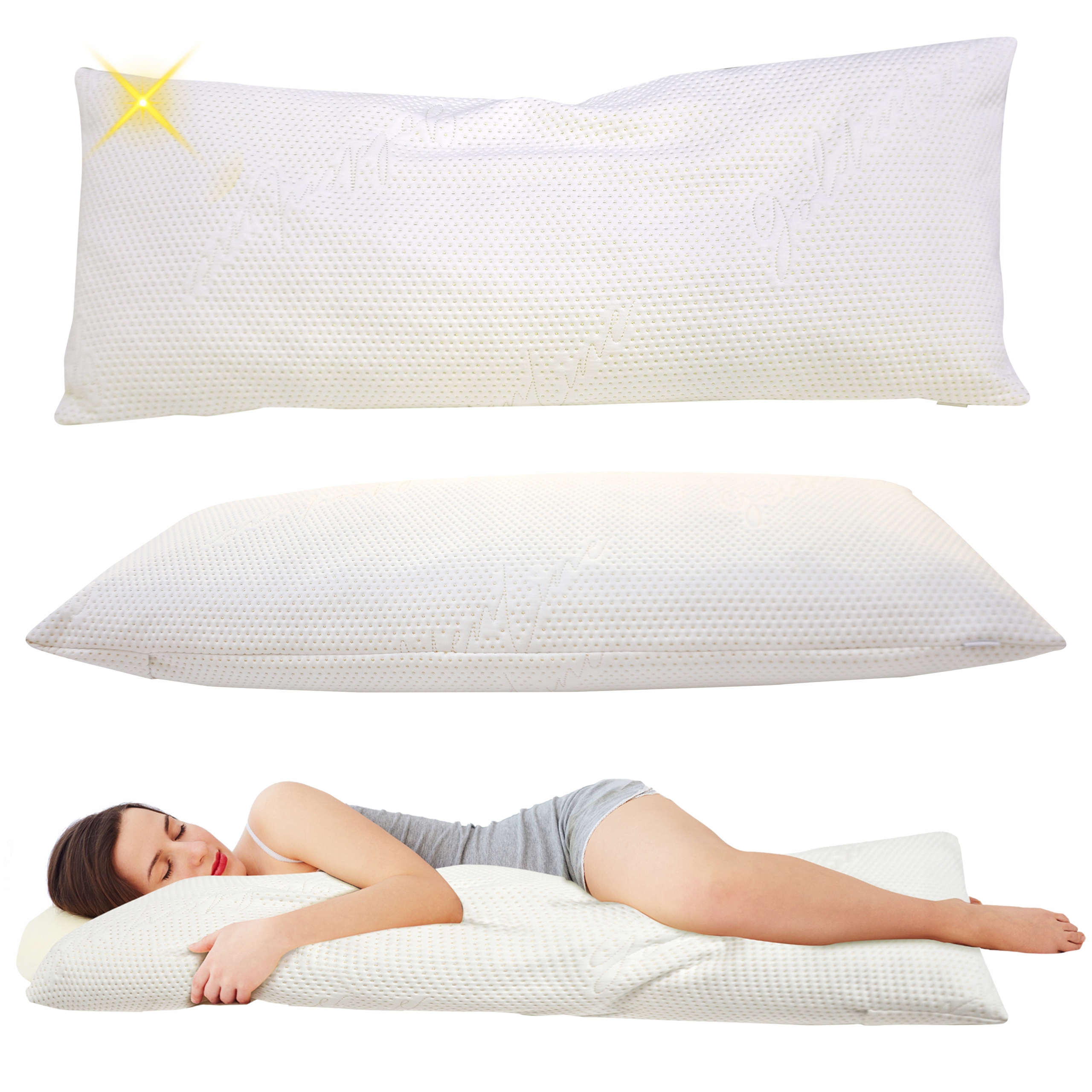 Polštář na mazlení dlouhý 125 x 50 cm Golden Dream pro spaní na boku