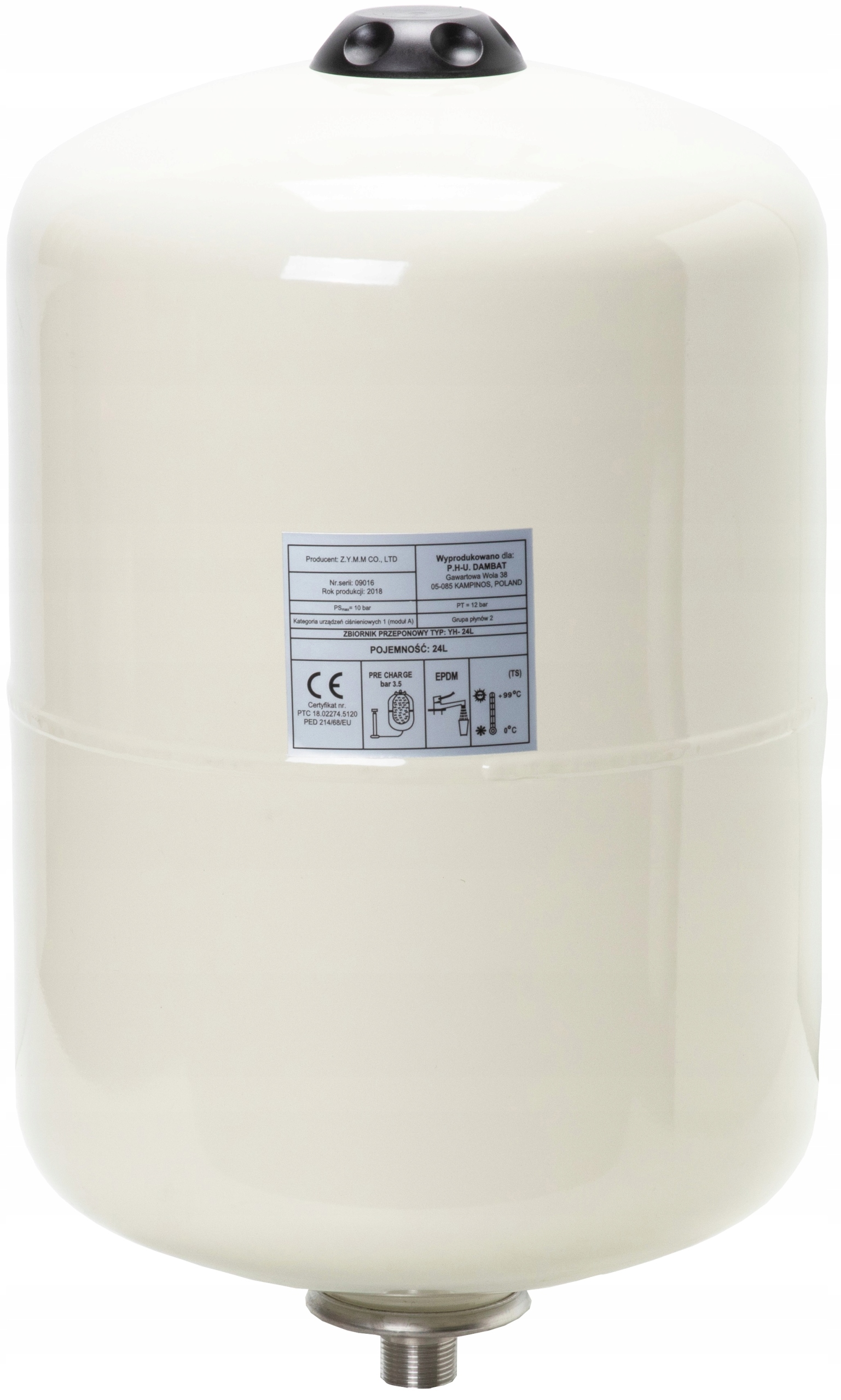 Naczynie przeponowe CWU 8l - BASIC wyrównawcze