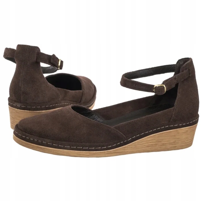 Espadrilky na klínku Velurové Ryłko Hnědé B3KS3___ _ZW4