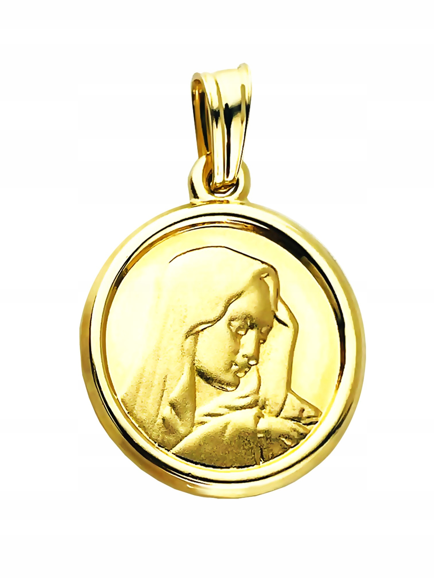 Zlatý Medailonek Přívěsek Matka Boží Křest Svaté Přijímání