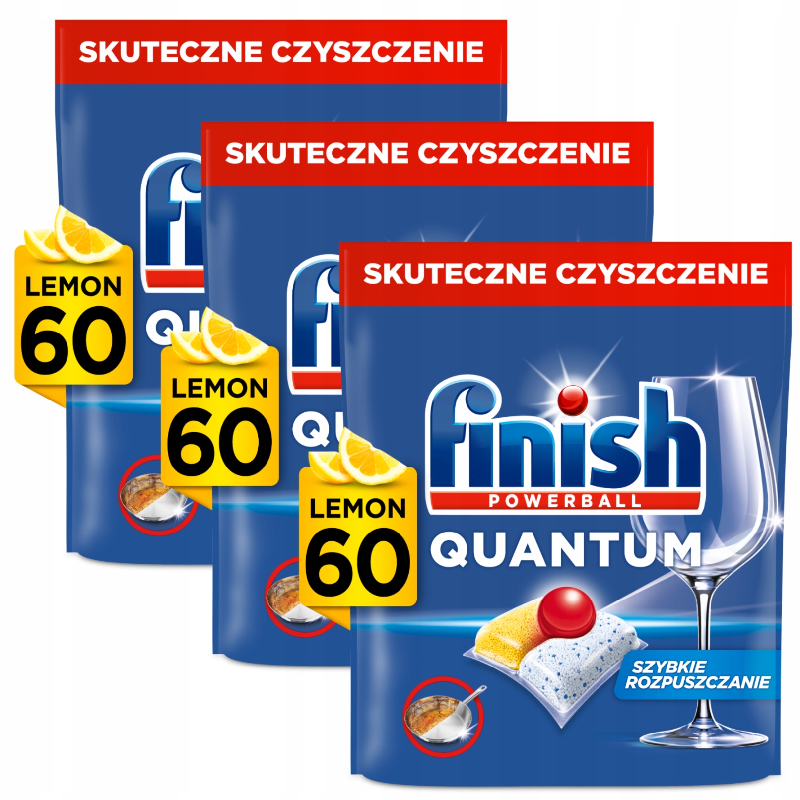 Finish Sada Quantum Kapsle do myčky nádobí Vůně Citron 3x60 Kusů
