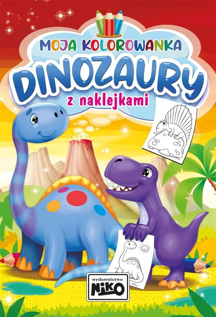 

Moja kolorowanka z naklejkami Dinozaury