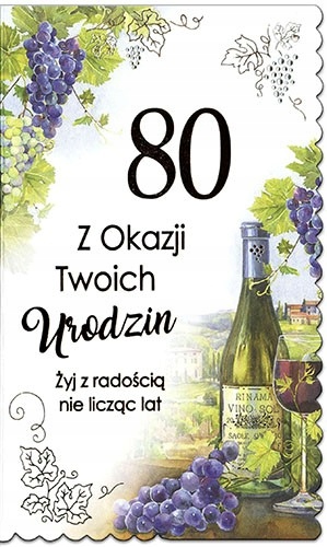 

Na 80 urodziny kartka z życzeniami lux A6451-80