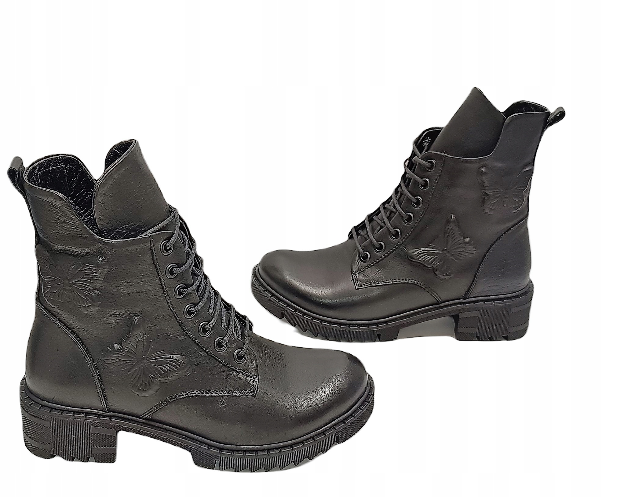 Boty motýlkové kožené Boccato 024.2805 S.a. Černé r39