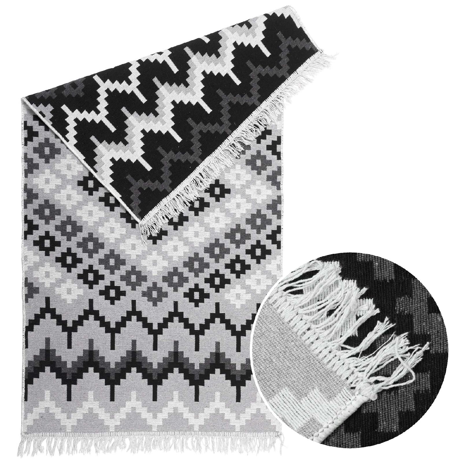 

Dywan Tkany Kilim Boho Dywanik z frędzlami 120x160