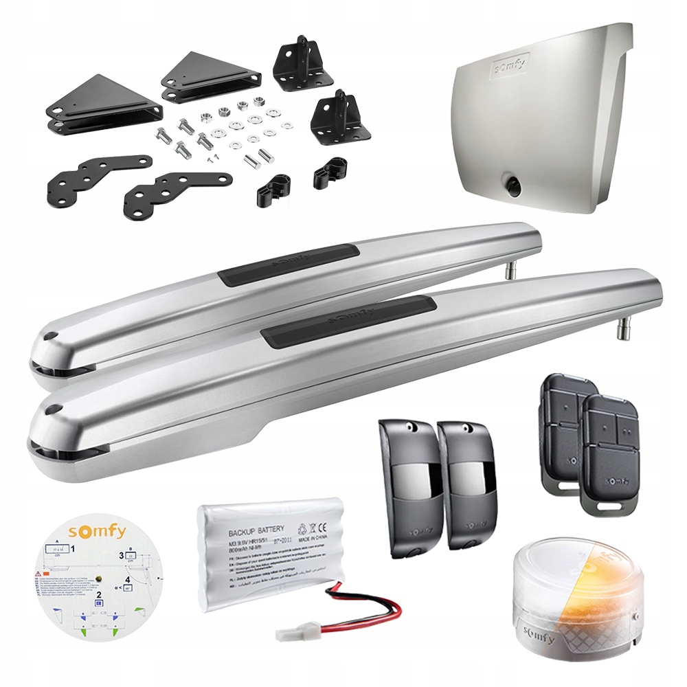 Somfy napęd bramy dwuskrzydłowej Exavia Star Rts 2,5m 250kg akumulator