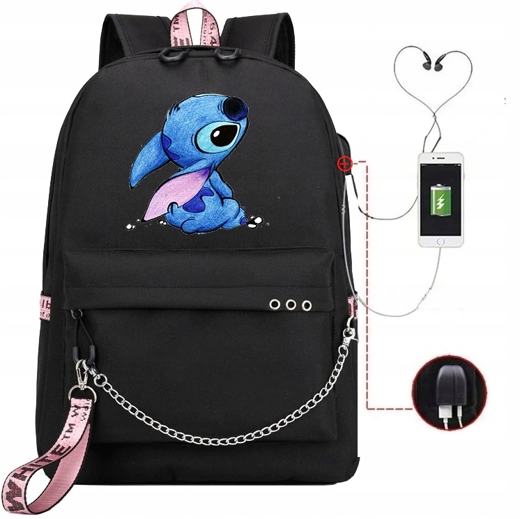 PLECAK SZKOLNY A4 USB DUŻY STICH LILO WZORY Marka inna