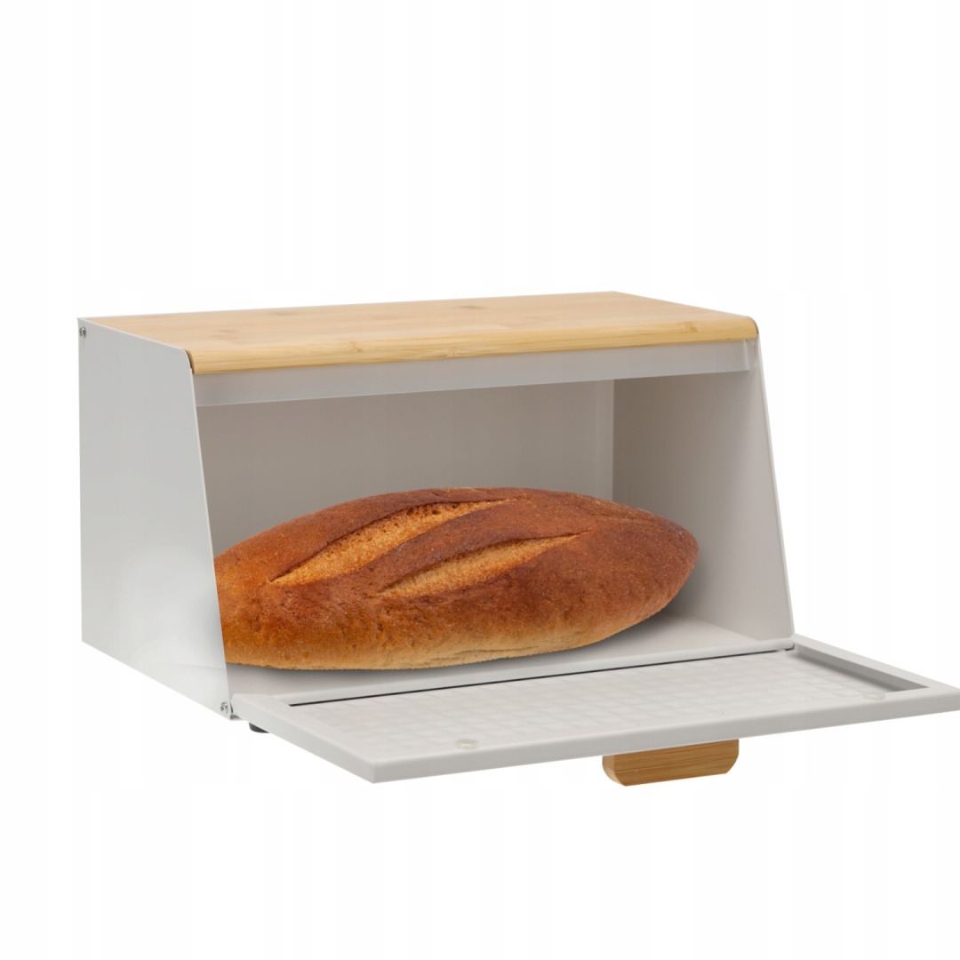 CHLEBAK BIAŁY - EMALIOWANY Z POKRYWĄ BAMBUSOWĄ 35,5 X 17 X 19,5 CM BIAŁY Kod producenta NEL8886