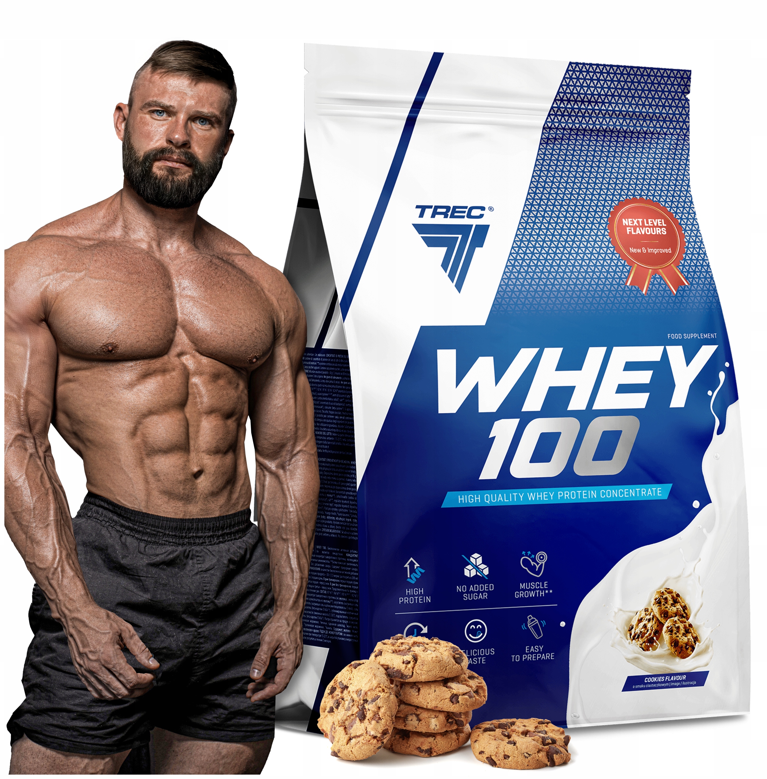 Vynikající Bílkovina Wpc Proteiny Trec Whey 100 2275g Na Hmotnost Sílu Sochařství