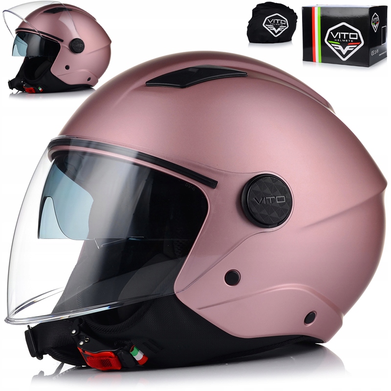 Kask Motocyklowy Otwarty Vito Sarenta Damski Skuter Chopper Blenda