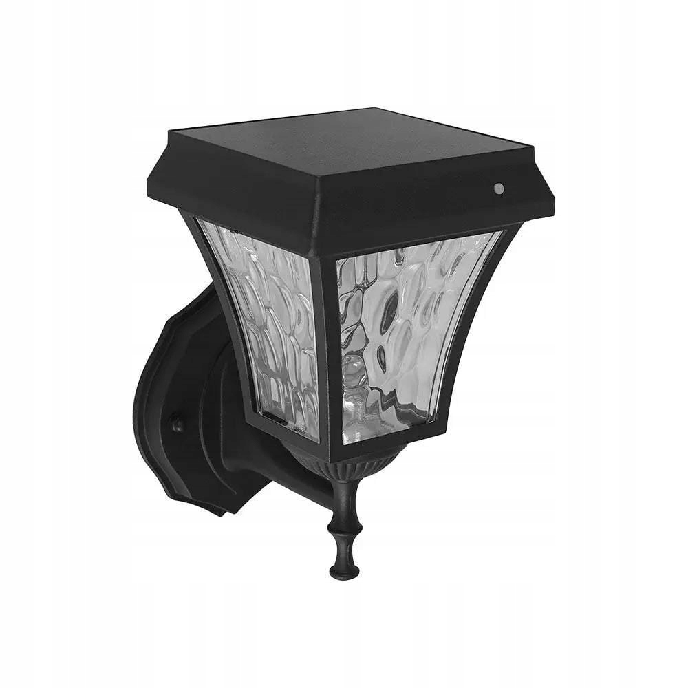 Solární Led zahradní nástěnné svítidlo 2W IP44 110lm Černé V-tac