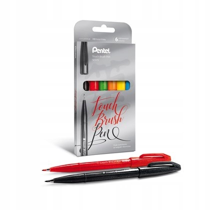 Kaligrafické pero/štětec SES15 6 barev /pentel