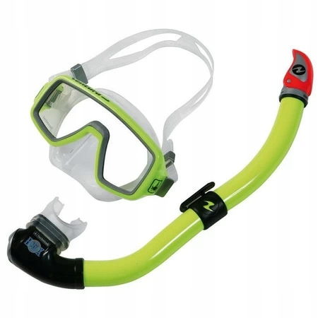 Zestaw Maska VENTURA Midi+Fajka HELIOX PV - żółty