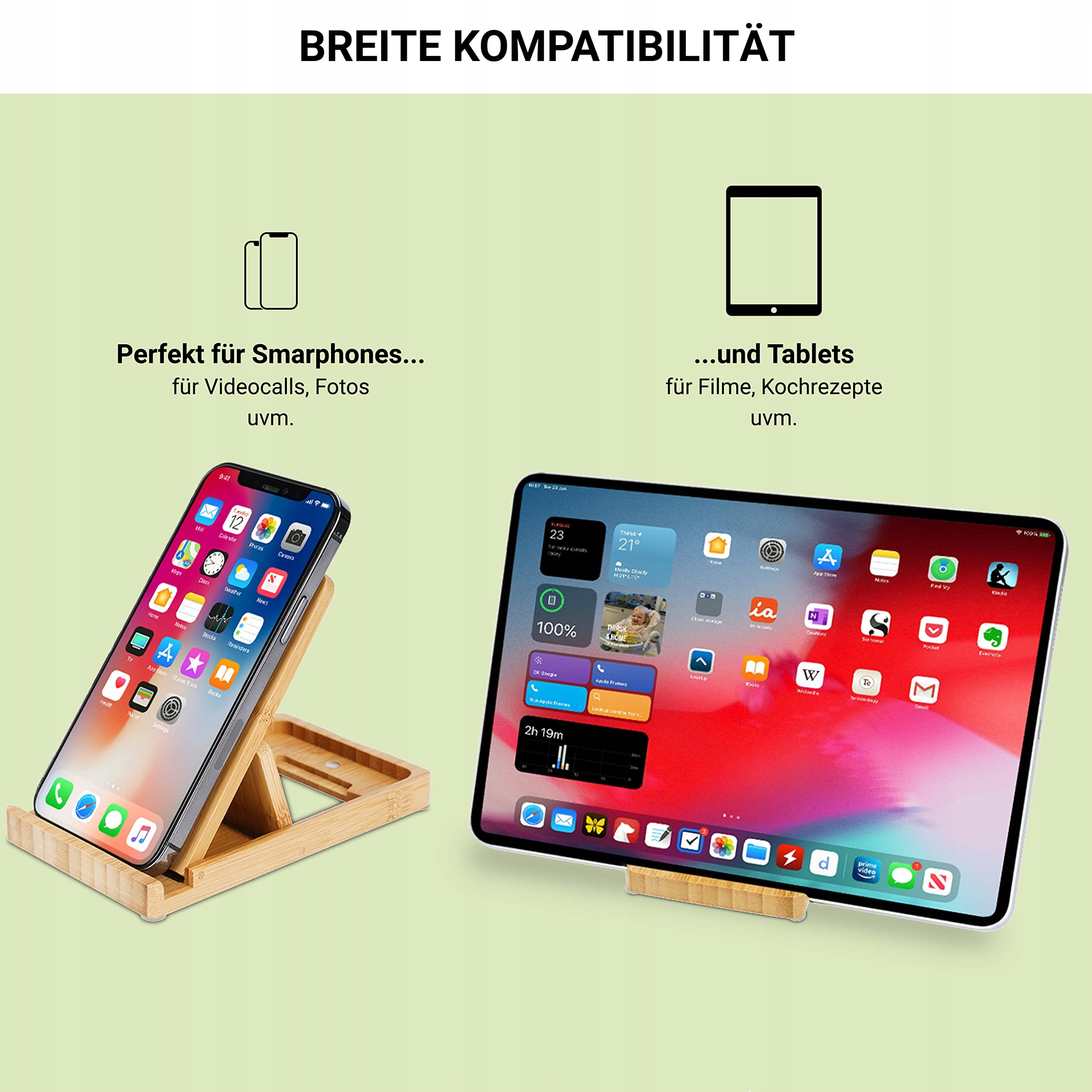 MY FAT GORILLA Stojak Na Telefon I Tablet Z Bambusa Regulowany Wersja 2 — miniatura 3