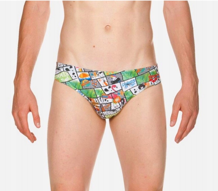 H776 Arena Summer Comics Brief 5,5cm Slipy Kąpielówki Męskie D6 UK36