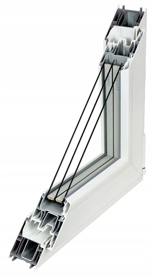OKNO PCV 900 X 1100 RU/P BIAŁE TRZY SZYBY Materiał plastikowe