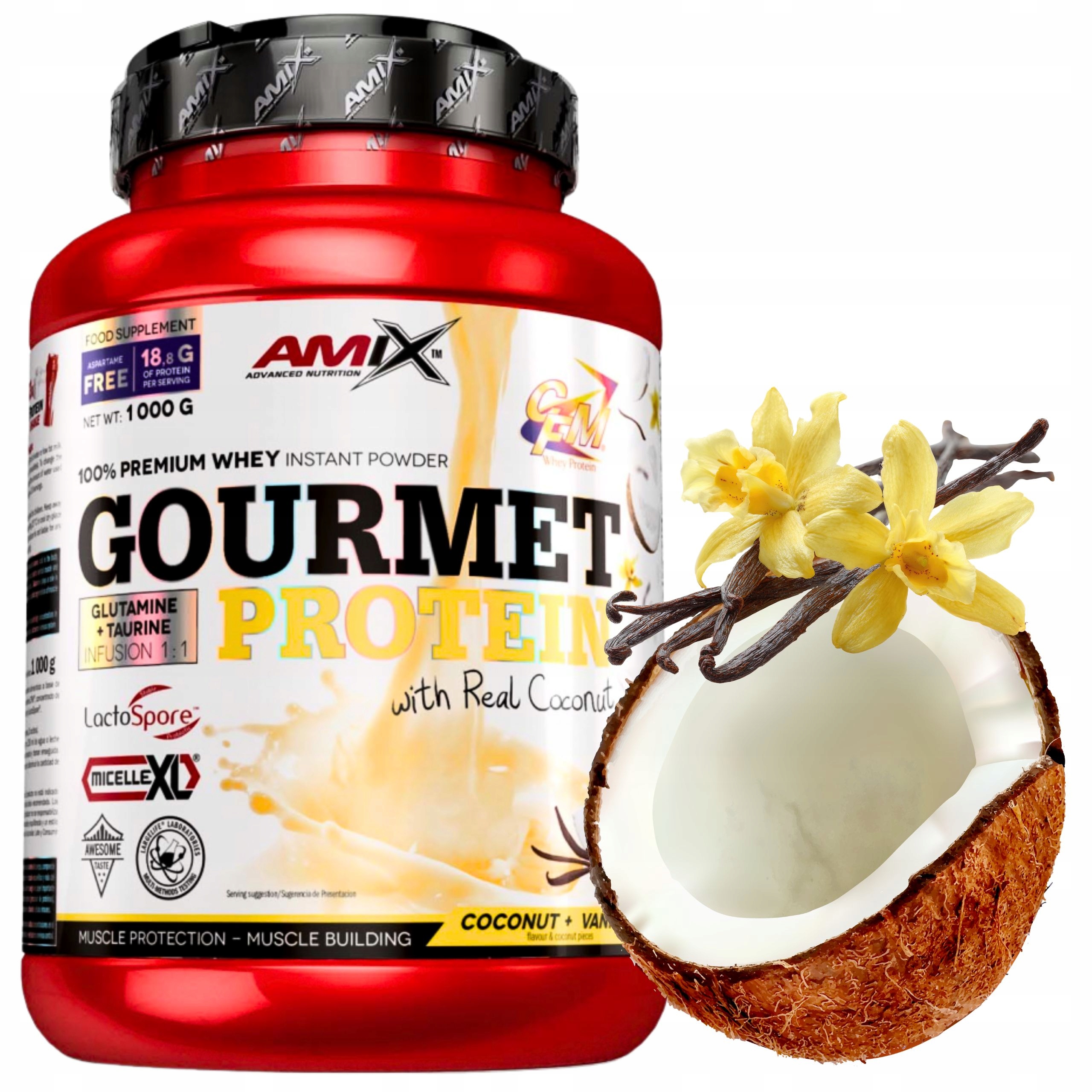 Amix Gourmet Protein pro ženy na hubnutí Kokosová bílkovina 1 kg