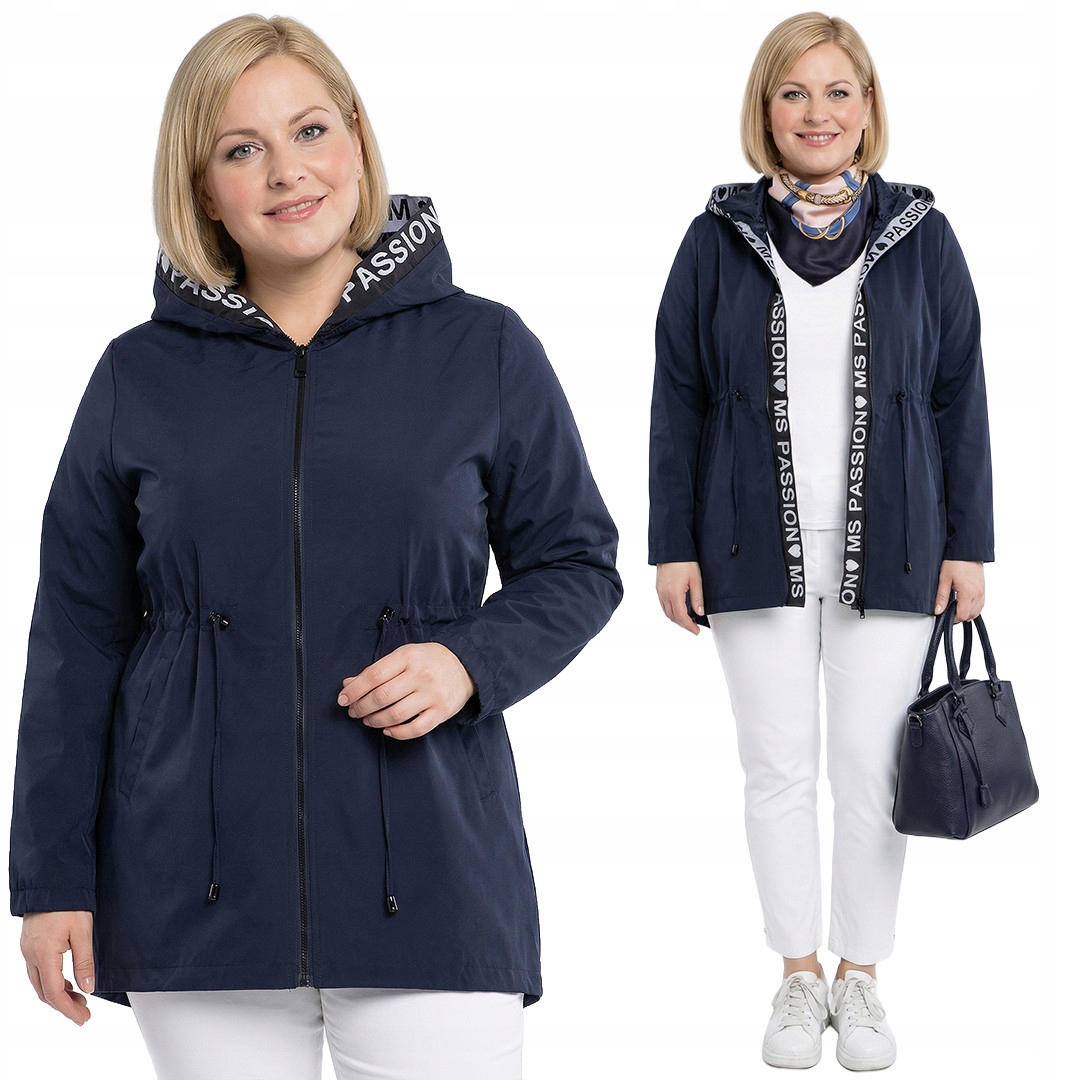 Tmavě modrá bunda plus size velikost 56