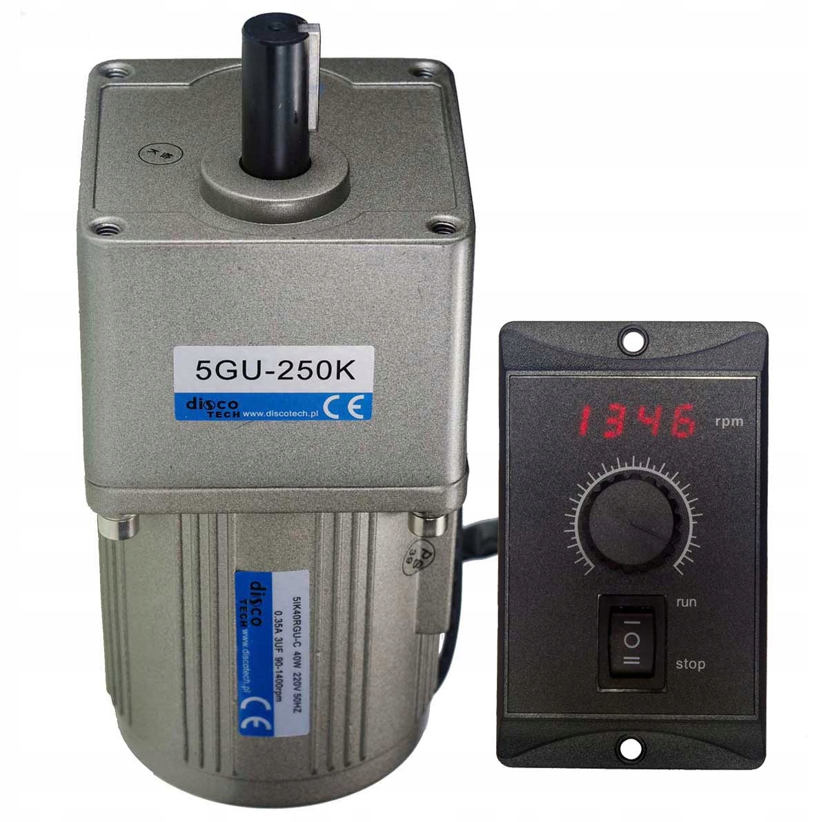 Silnik jednofazowy z przekładnią i regulatorem 0,4-5obr/min 230V 40W