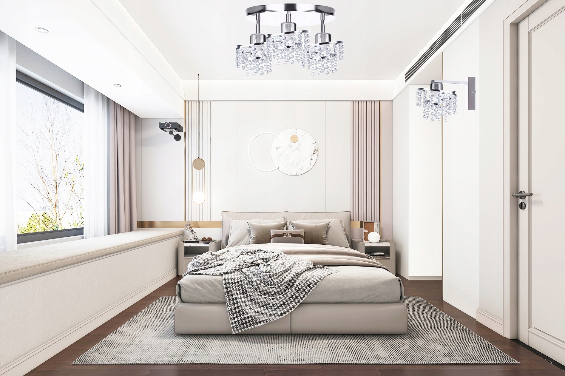 Lampa Wisząca Nowoczesna Żyrandol Kryształowa Kolekcja Perła