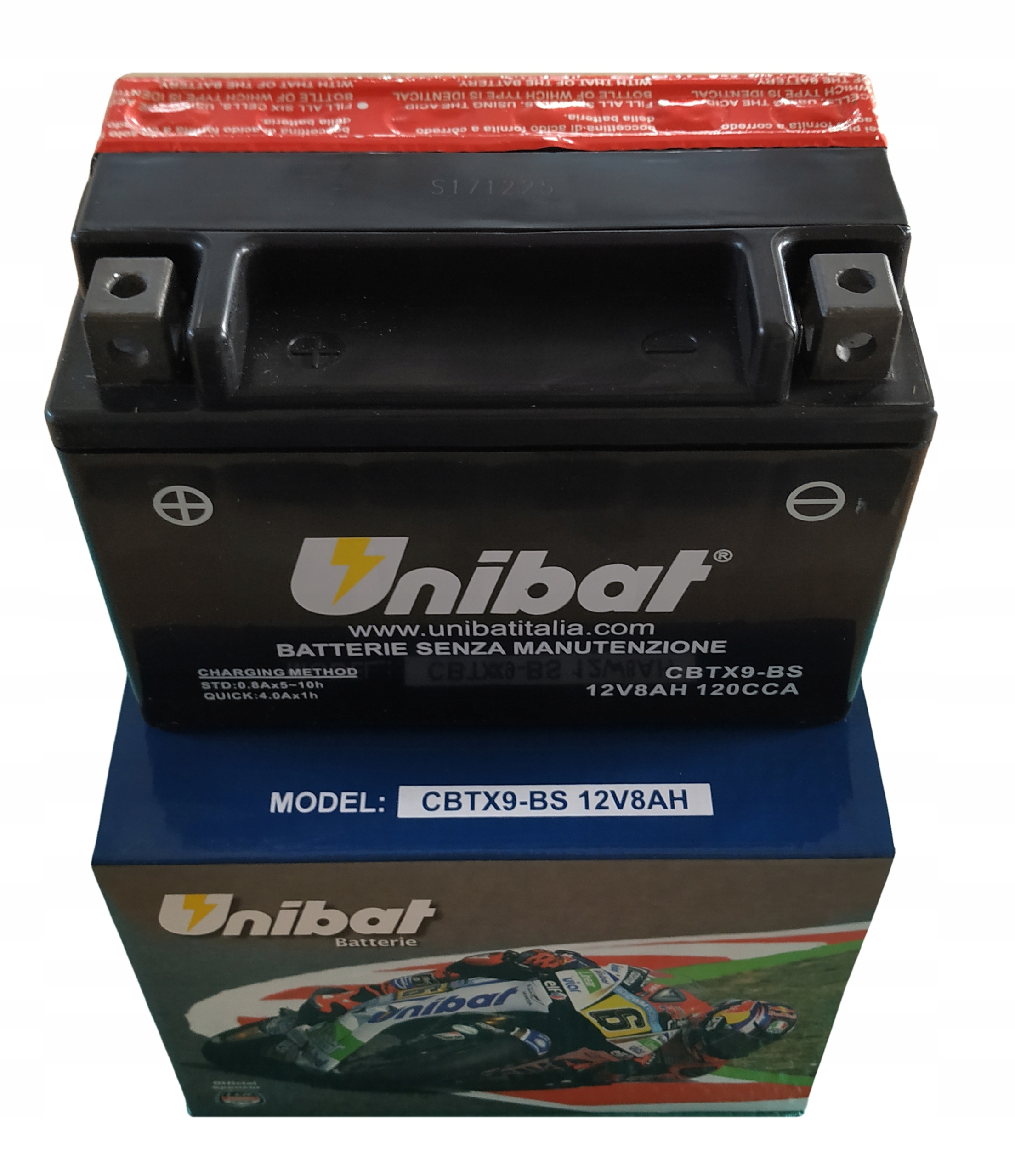 Akumulator UNIBAT CBTX9-BS YTX9-BS 8Ah 120A 12V