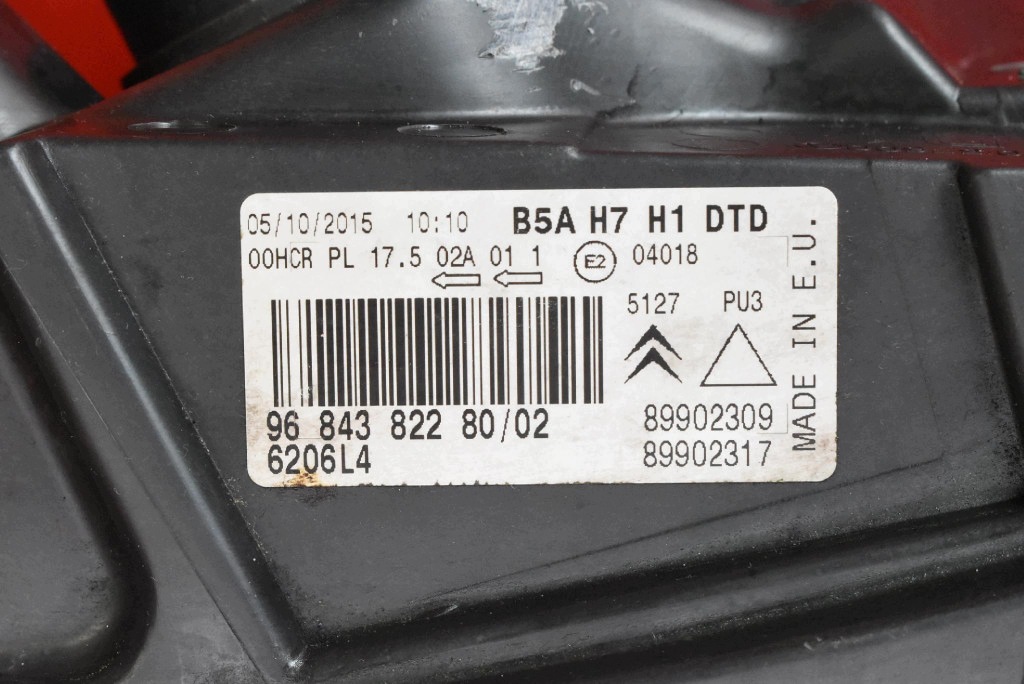 REFLEKTOR right light front EU 9684382280/02 CITROEN C4 1 and 04-08