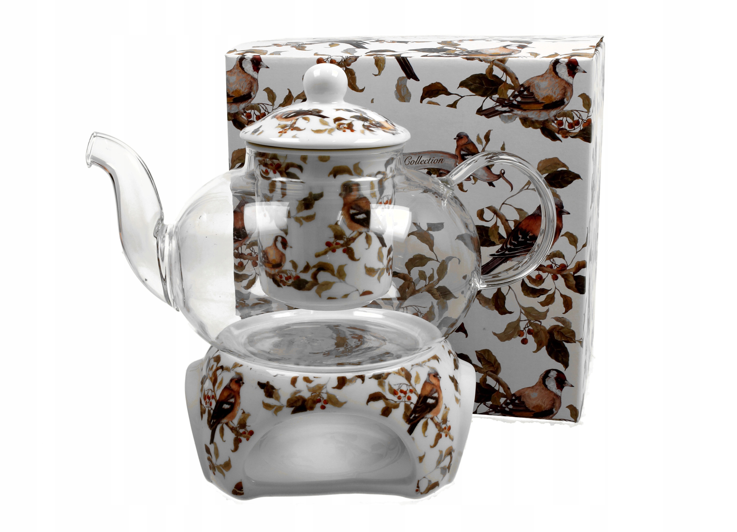 Dzbanek 1000 ml z podgrzewaczem PTASZKI