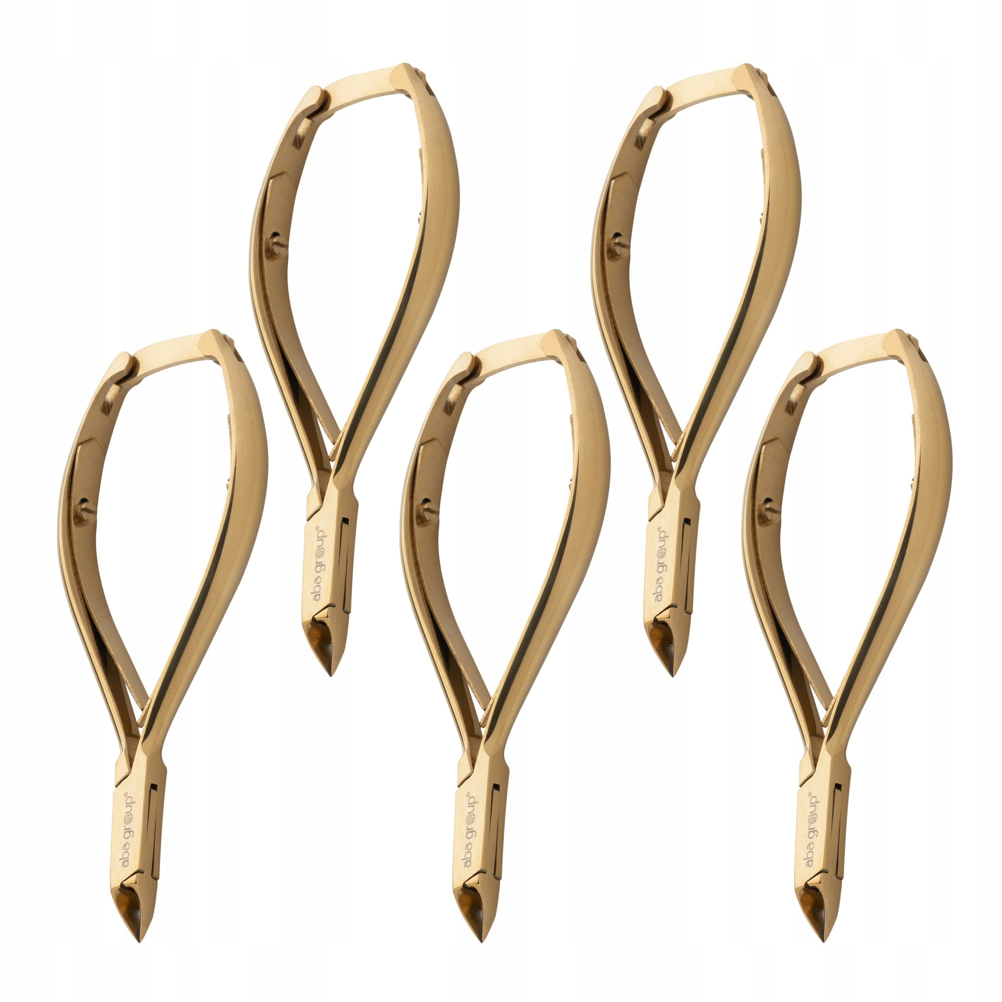 Kleštičky na kůži dvoupružinové zlaté 5 mm Premium Ostré 5 ks Aba Group 1139