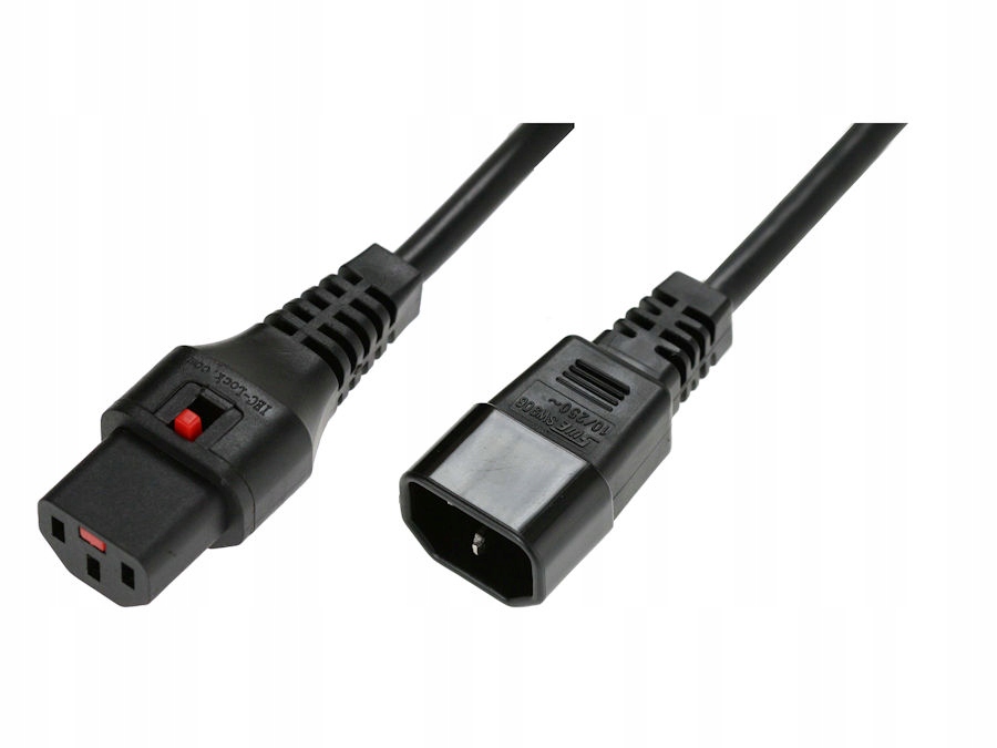 Przedłużacz zasilania C13-C14 5,0m Iec lock czarny IEC-PC1071