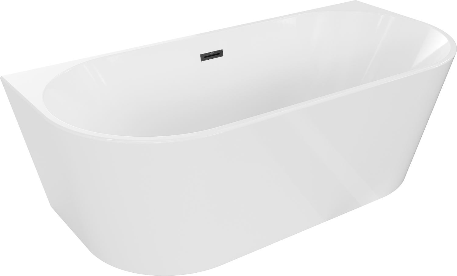 Mexen Oval volně stojící vana přístěnná 180 x 80 cm, bílá, odtok černý 52